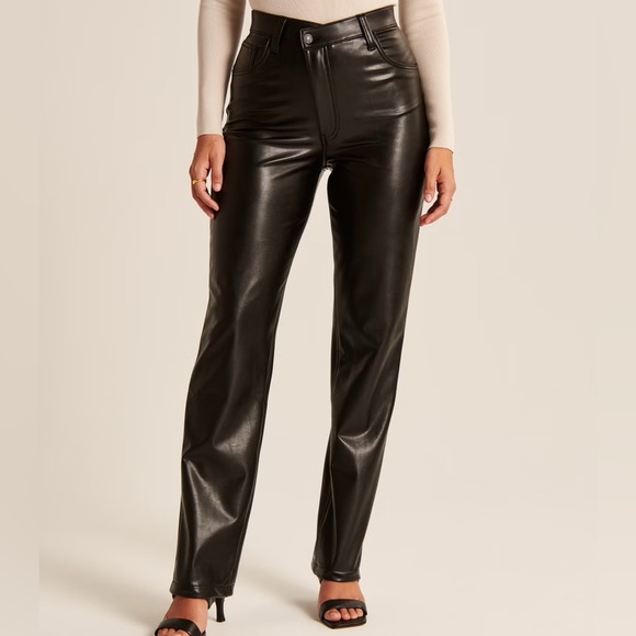 A&B Curve Love Vegan Leather Pants - Picture 3 of 14